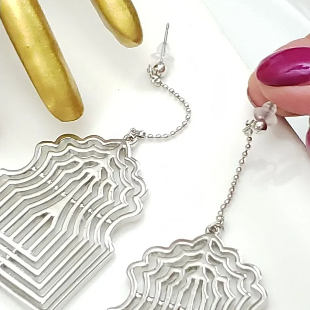 Free People Silver Cage Earrings